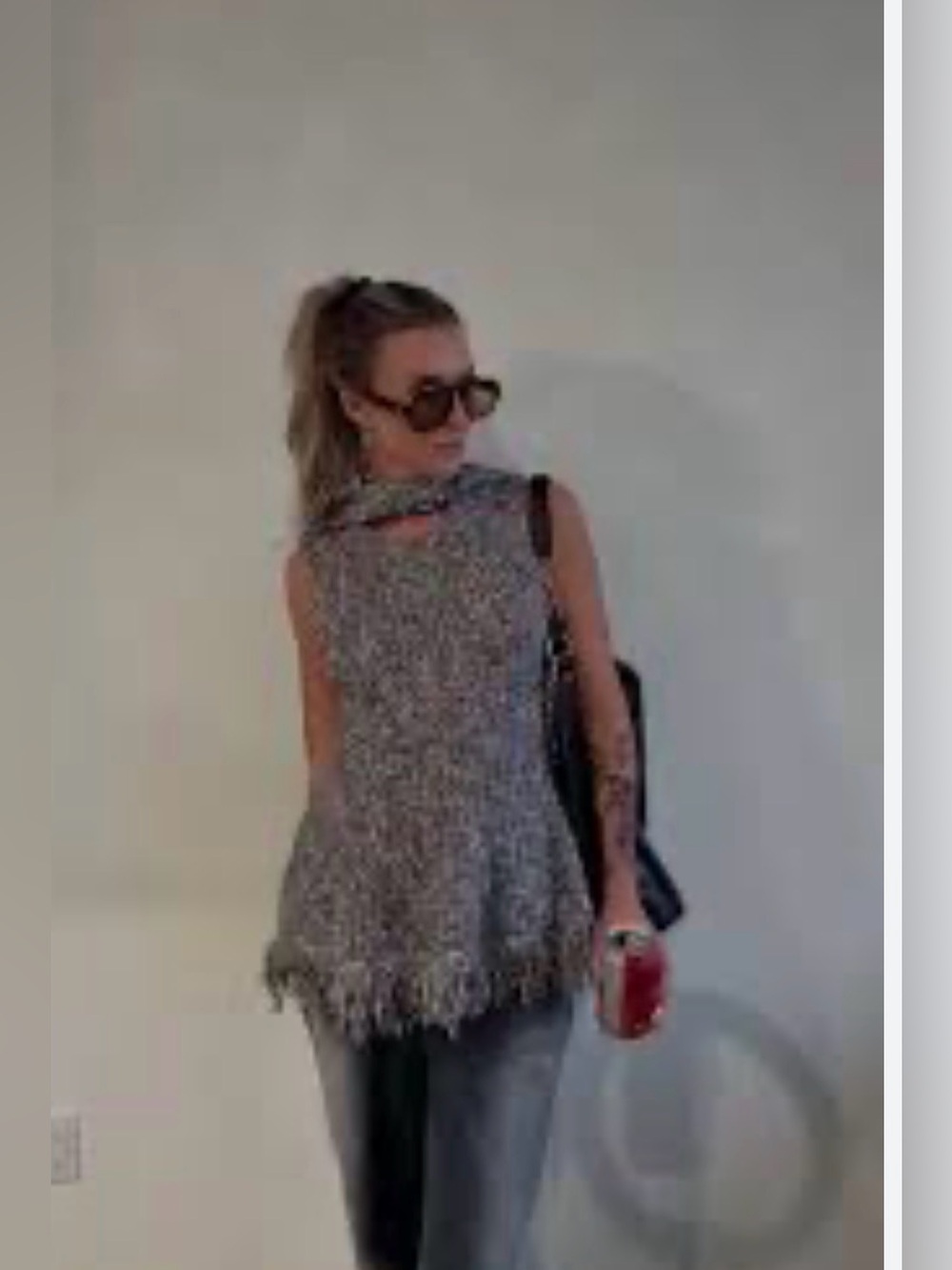 🛍️NWT ZARA Gray Tweed Fringe Sleeveless Top - Stylish Women’s Accessory